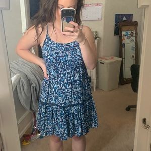 Blue Floral Beach Dress